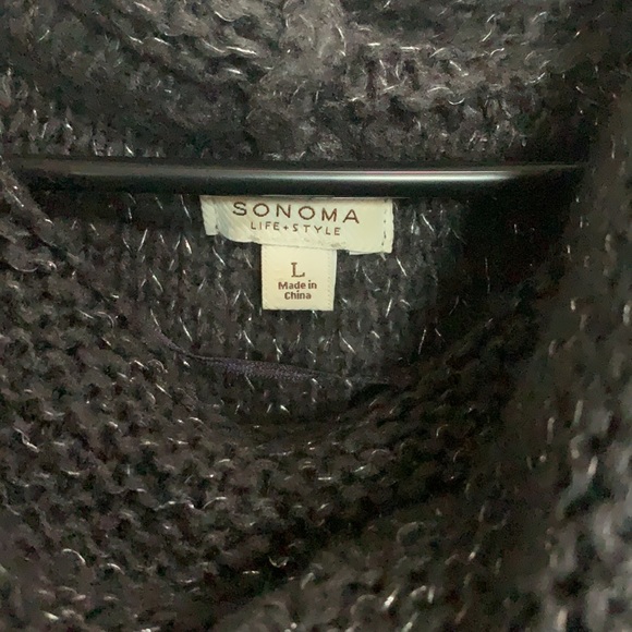 Sonoma Gray Swoop Neck Sweater. Size Large - Picture 3 of 4